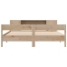 Cama con estantería sin colchón madera maciza de pino 200x200cm