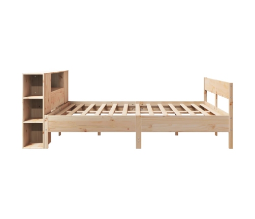 Cama con estantería sin colchón madera maciza de pino 200x200cm
