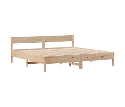 Cama con estantería sin colchón madera maciza de pino 200x200cm
