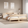 Cama con estantería sin colchón madera maciza de pino 200x200cm