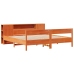 Cama con estantería sin colchón madera maciza marrón 180x200cm