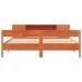 Cama con estantería sin colchón madera maciza marrón 180x200cm
