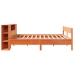 Cama con estantería sin colchón madera maciza marrón 180x200cm