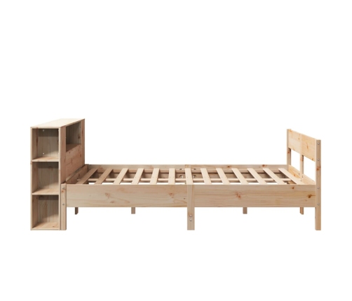 Cama con estantería sin colchón madera maciza de pino 120x200cm