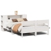 Cama con estantería sin colchón madera maciza blanca 120x200 cm