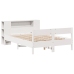 Cama con estantería sin colchón madera maciza blanca 120x200 cm