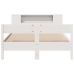 Cama con estantería sin colchón madera maciza blanca 120x200 cm