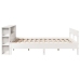 Cama con estantería sin colchón madera maciza blanca 120x200 cm