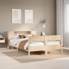 Cama con estantería sin colchón madera maciza de pino 140x190cm