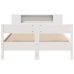 Cama con estantería sin colchón madera maciza blanca 140x190 cm