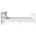 Cama con estantería sin colchón madera maciza blanca 140x190 cm