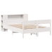 Cama con estantería sin colchón madera maciza blanca 120x190 cm