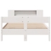 Cama con estantería sin colchón madera maciza blanca 120x190 cm