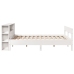 Cama con estantería sin colchón madera maciza blanca 120x190 cm