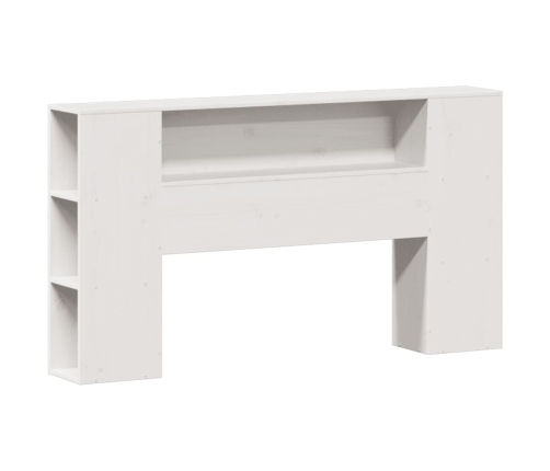 Cama con estantería sin colchón madera maciza blanca 120x190 cm