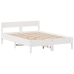 Cama con estantería sin colchón madera maciza blanca 120x190 cm