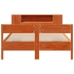 Cama con estantería sin colchón madera maciza marrón 120x190 cm