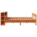Cama con estantería sin colchón madera maciza marrón 120x190 cm