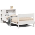 Cama con estantería sin colchón madera maciza blanca 100x200 cm