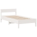 Cama con estantería sin colchón madera maciza blanca 100x200 cm