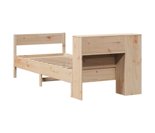 Cama con estantería sin colchón madera maciza de pino 90x200 cm
