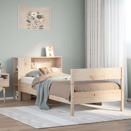 Cama con estantería sin colchón madera maciza de pino 90x200 cm
