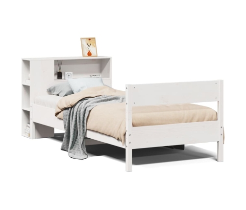 Cama con estantería sin colchón madera maciza de pino 90x190 cm