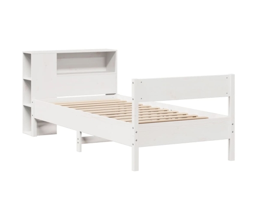 Cama con estantería sin colchón madera maciza de pino 90x190 cm