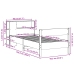 Cama con estantería sin colchón madera maciza de pino 90x190 cm