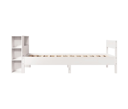 Cama con estantería sin colchón madera maciza de pino 90x190 cm