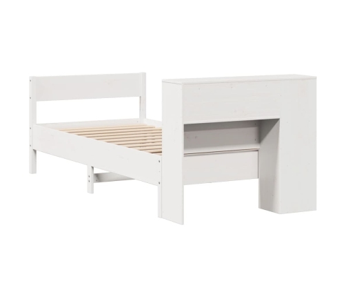 Cama con estantería sin colchón madera maciza de pino 90x190 cm
