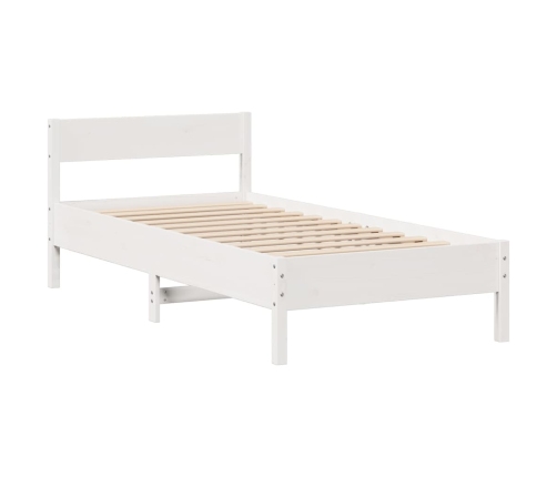 Cama con estantería sin colchón madera maciza de pino 90x190 cm
