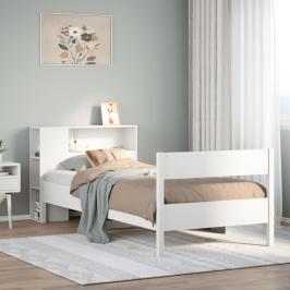 Cama con estantería sin colchón madera maciza de pino 90x190 cm