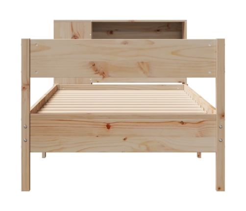 Cama con estantería sin colchón madera maciza de pino 75x190 cm