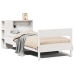 Cama con estantería sin colchón madera maciza blanca 75x190 cm
