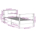 Cama con estantería sin colchón madera maciza blanca 75x190 cm