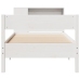 Cama con estantería sin colchón madera maciza blanca 75x190 cm
