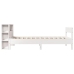Cama con estantería sin colchón madera maciza blanca 75x190 cm