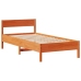 Cama con estantería sin colchón madera maciza marrón 75x190 cm