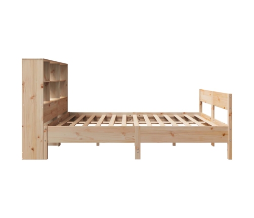 Cama con estantería sin colchón madera maciza de pino 160x200cm