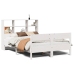 Cama con estantería sin colchón madera maciza blanca 140x200 cm