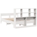 Cama con estantería sin colchón madera maciza blanca 140x200 cm