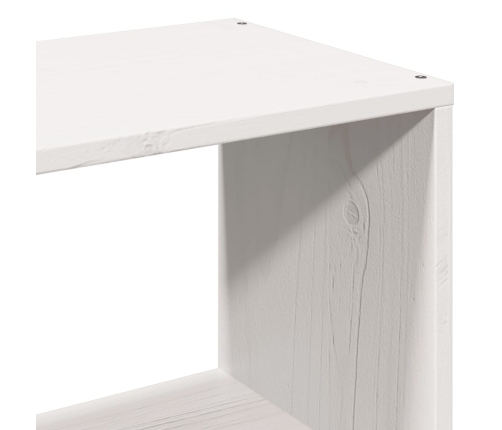 Cama con estantería sin colchón madera maciza blanca 140x200 cm