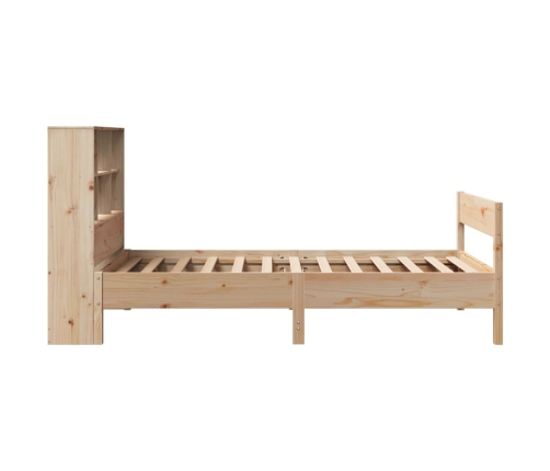 Cama con estantería sin colchón madera maciza de pino 100x200cm