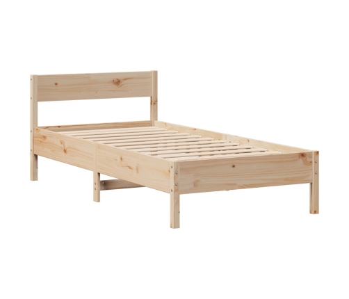 Cama con estantería sin colchón madera maciza de pino 100x200cm