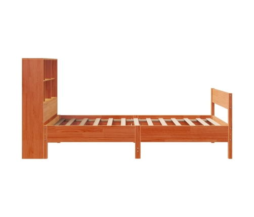 Cama con estantería sin colchón madera maciza marrón 100x200 cm