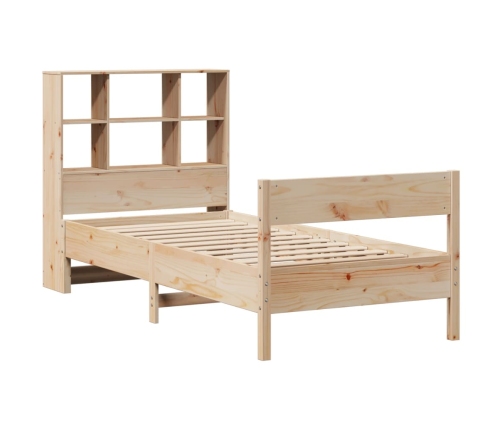 Cama con estantería sin colchón madera maciza de pino 90x200 cm