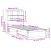 Cama con estantería sin colchón madera maciza de pino 90x200 cm
