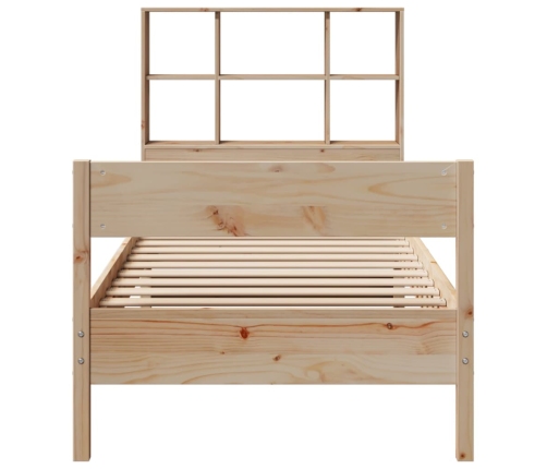 Cama con estantería sin colchón madera maciza de pino 90x200 cm