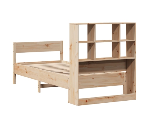 Cama con estantería sin colchón madera maciza de pino 90x200 cm